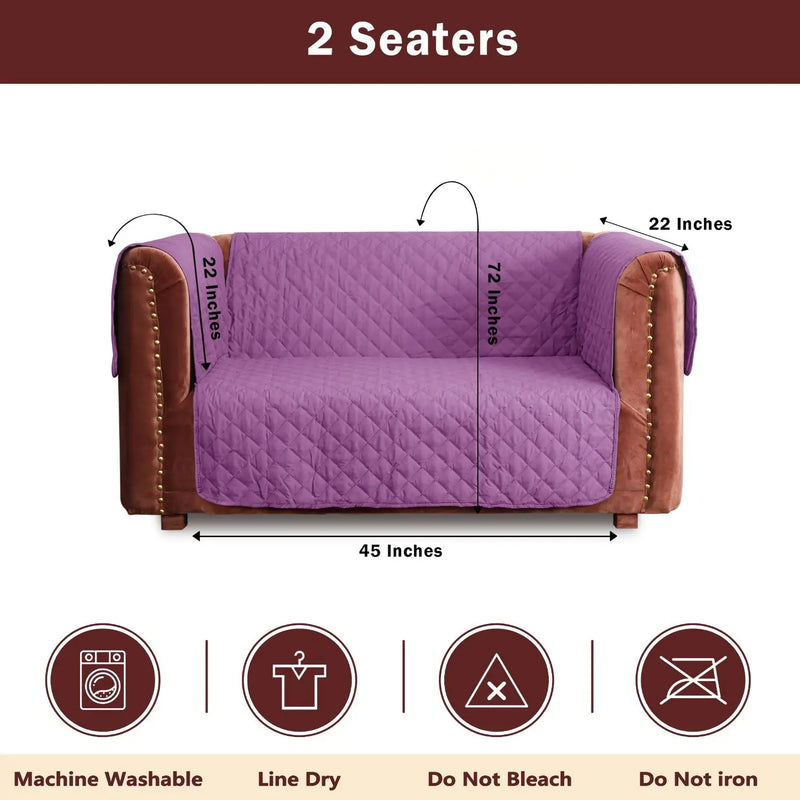 100% Waterproof Quilted Sofa Cover Lilac