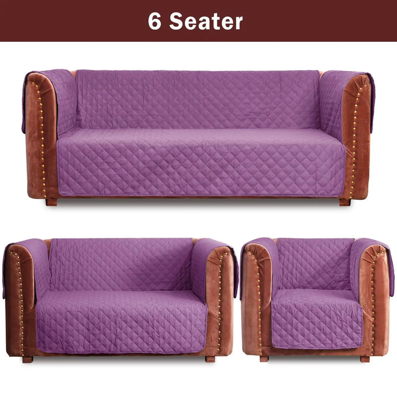 100% Waterproof Quilted Sofa Cover Lilac