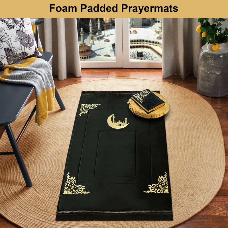 Golden Moon Luxury Padded Prayer Mat/Jaye Namaz