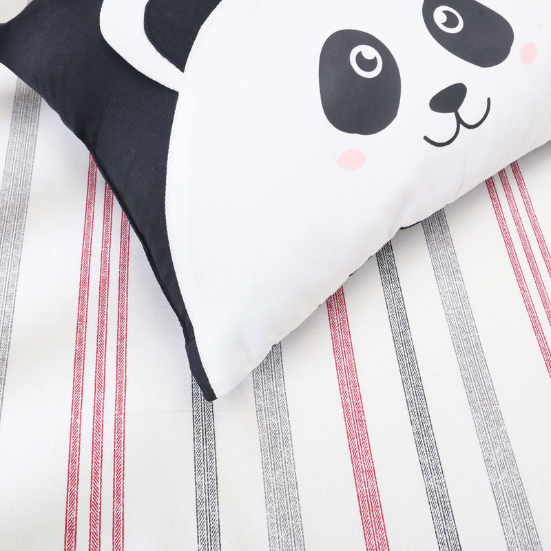 Grey & Red Stripes Crib Bedding Set