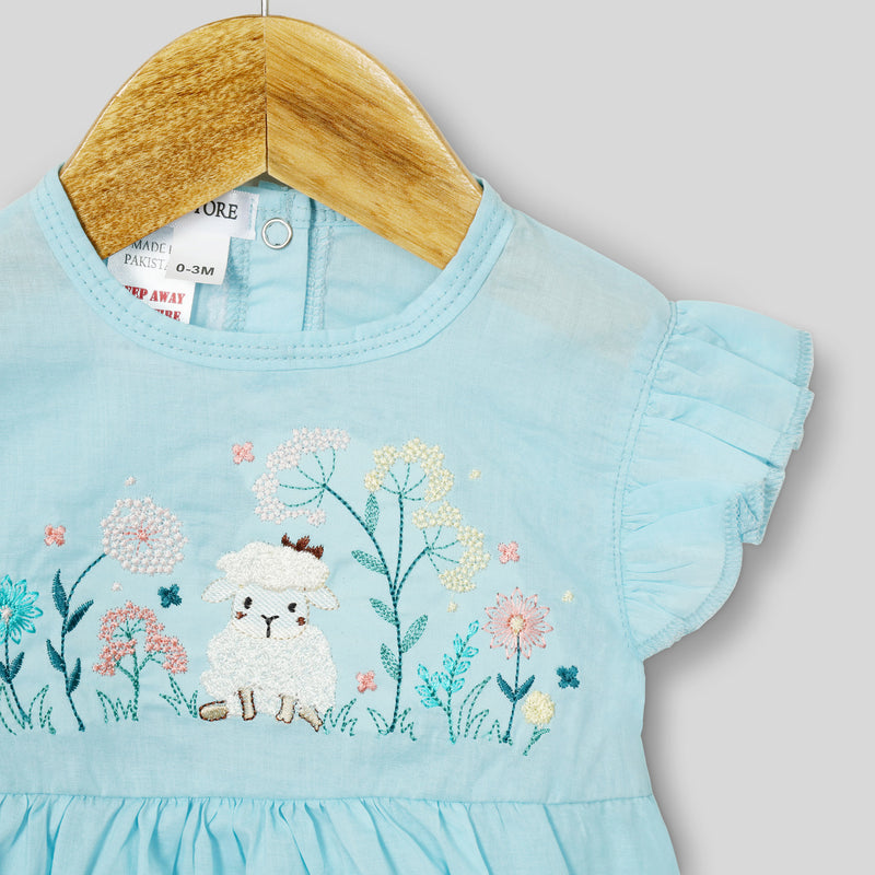 Little Lamb In Bloom Lawn Romper