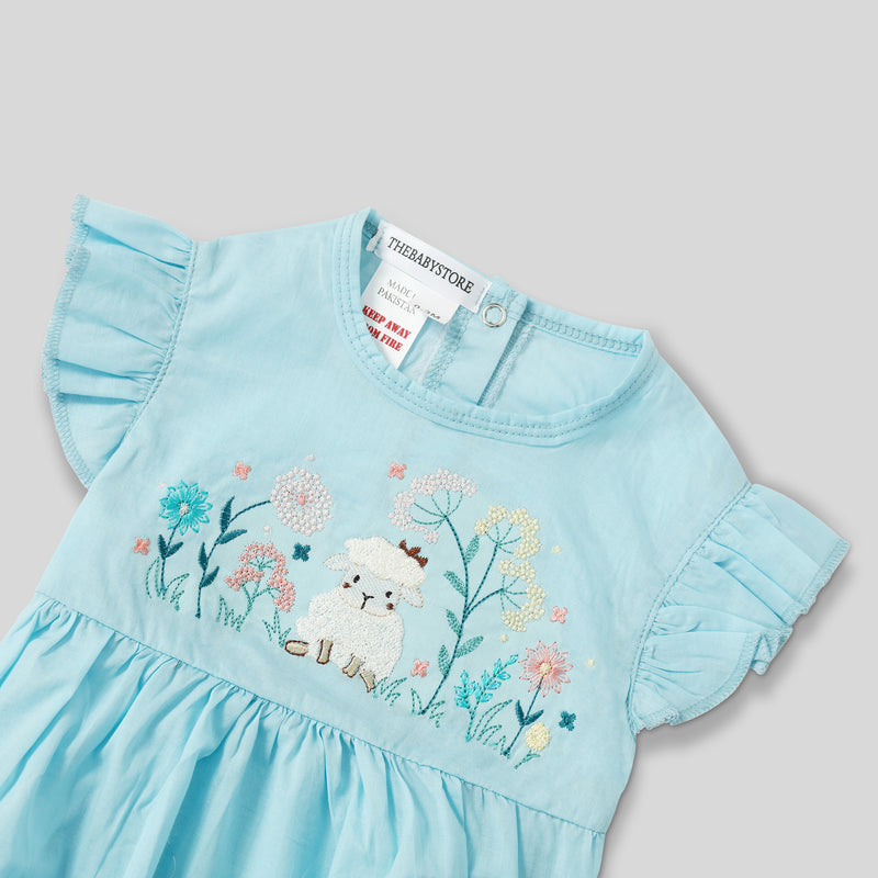 Little Lamb In Bloom Lawn Romper