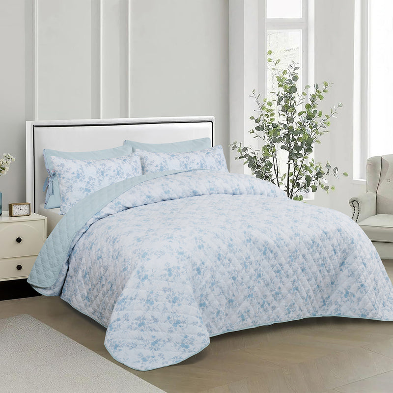 Floral Harmony Quilted Bedspread