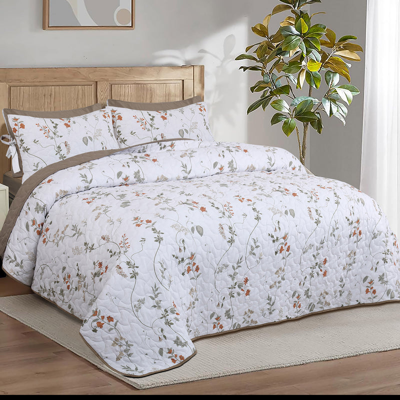 Spring Vines Quilted Bedspread