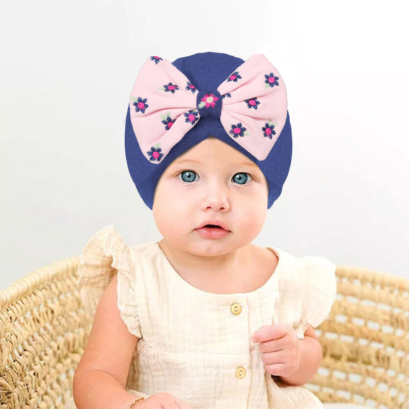 Embroidered Cuddle Baby Turban Caps Bundle