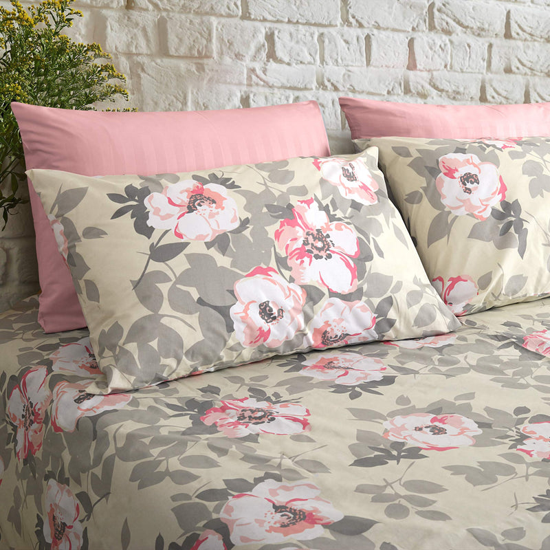 Blush Blossoms Printed Bedsheet