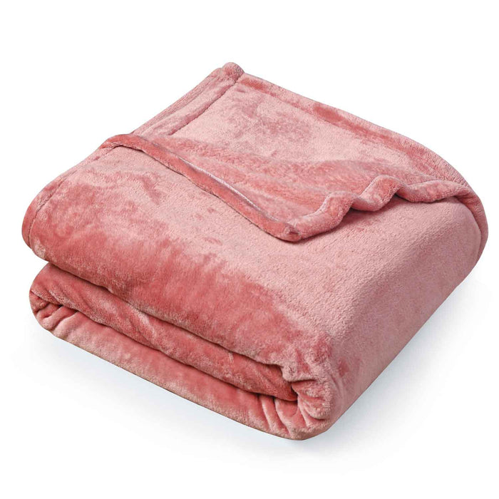 Supersoft 310 gsm Snuggly AC Fleece Blanket Dusky Rose