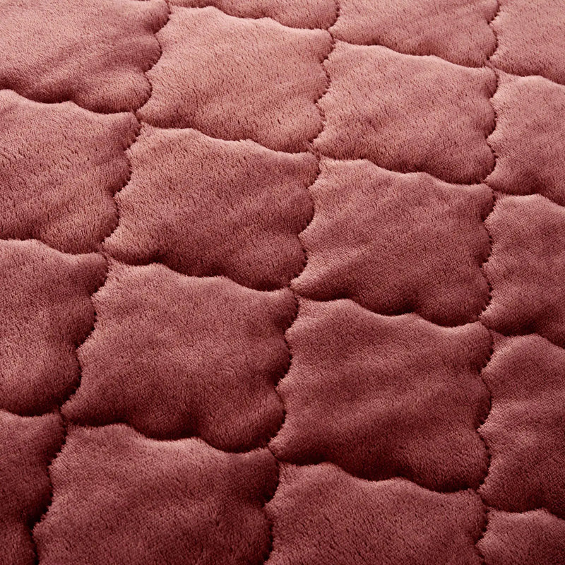 Plush Quilted Fleece Fitted Sheet Burgundy