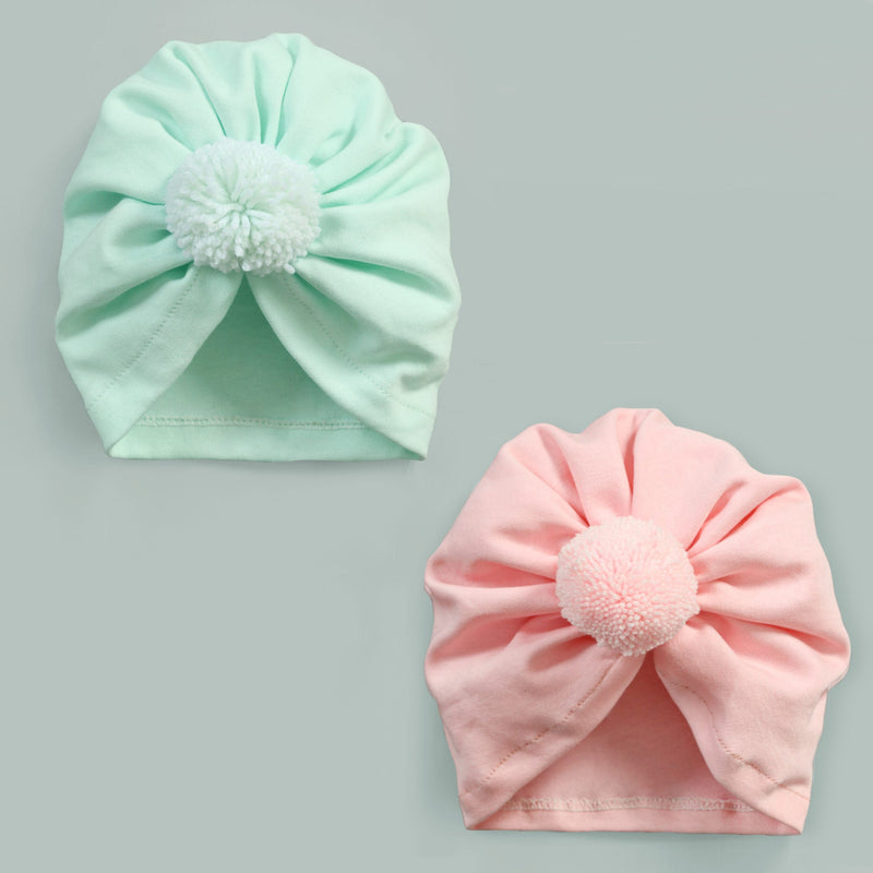 Pompom Cuddle Turban Caps Bundle