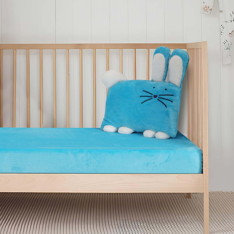 Dreamy Bunny Fleece Flat Sheet and Cushion