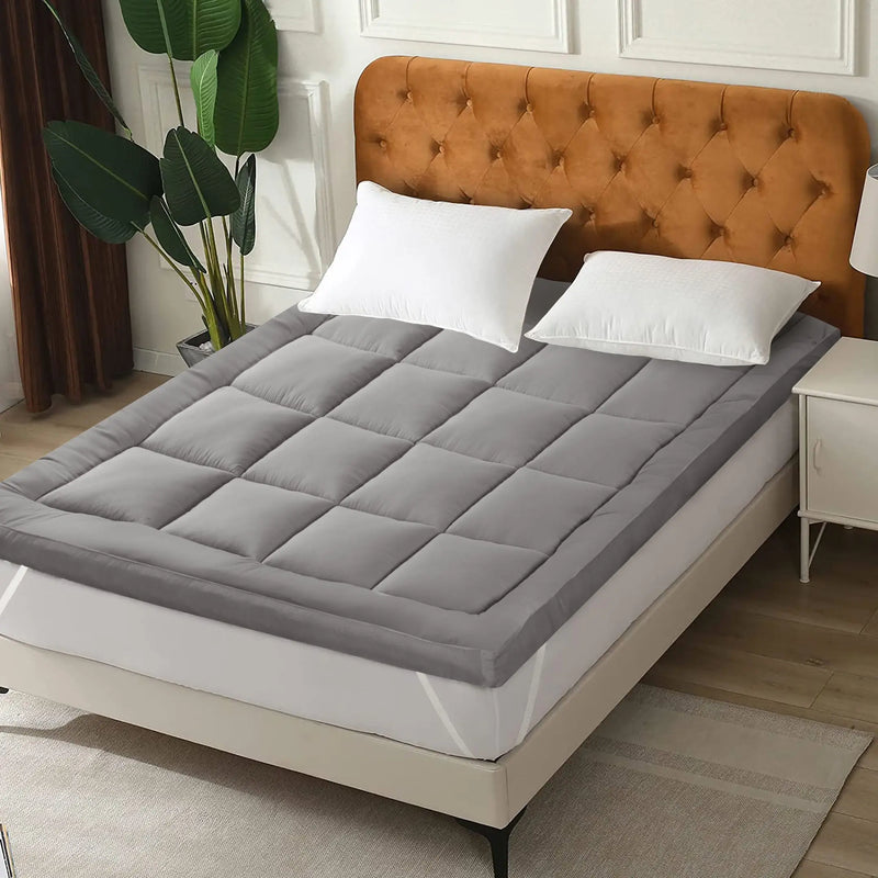 Square Quilted Reversible Mattress Topper