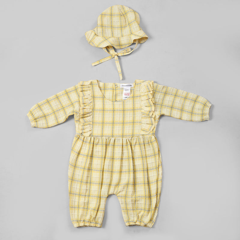 Sunny Plaid Baby Romper Set