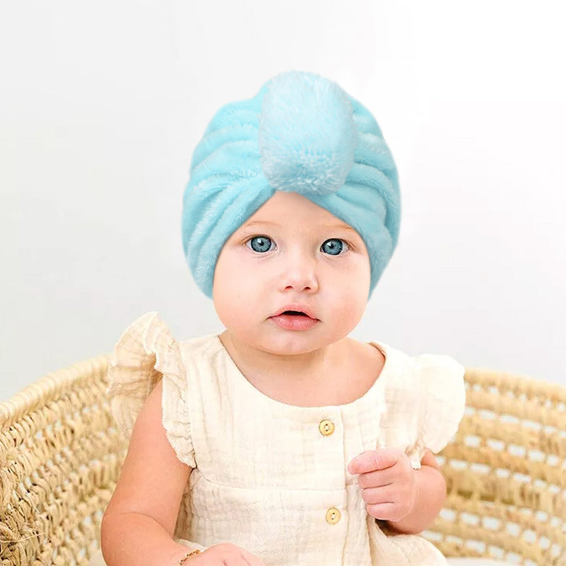 Pom Pom Cuddle Fleece Turban Caps
