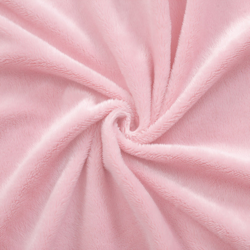 Pink Bunny Fleece Flat Sheet and Cushion