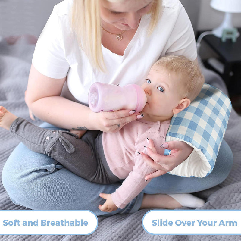 Sky Checkered Printed Baby Feeding Pillow