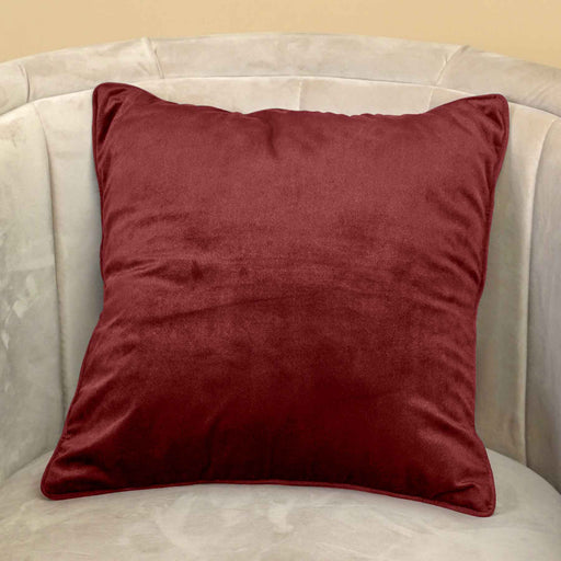 velvet cushion cover bottle maroon