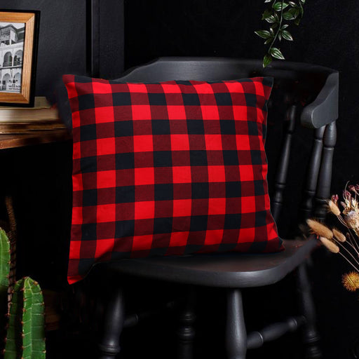 red check zip cushion