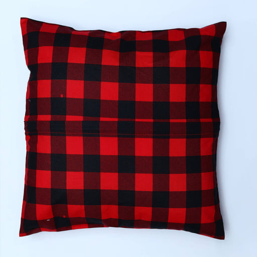 red check zip cushion