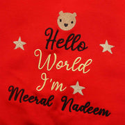 hello world customized baby romper set