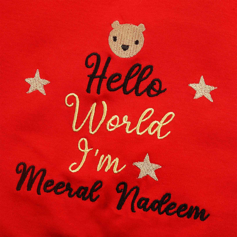 hello world customized baby romper set