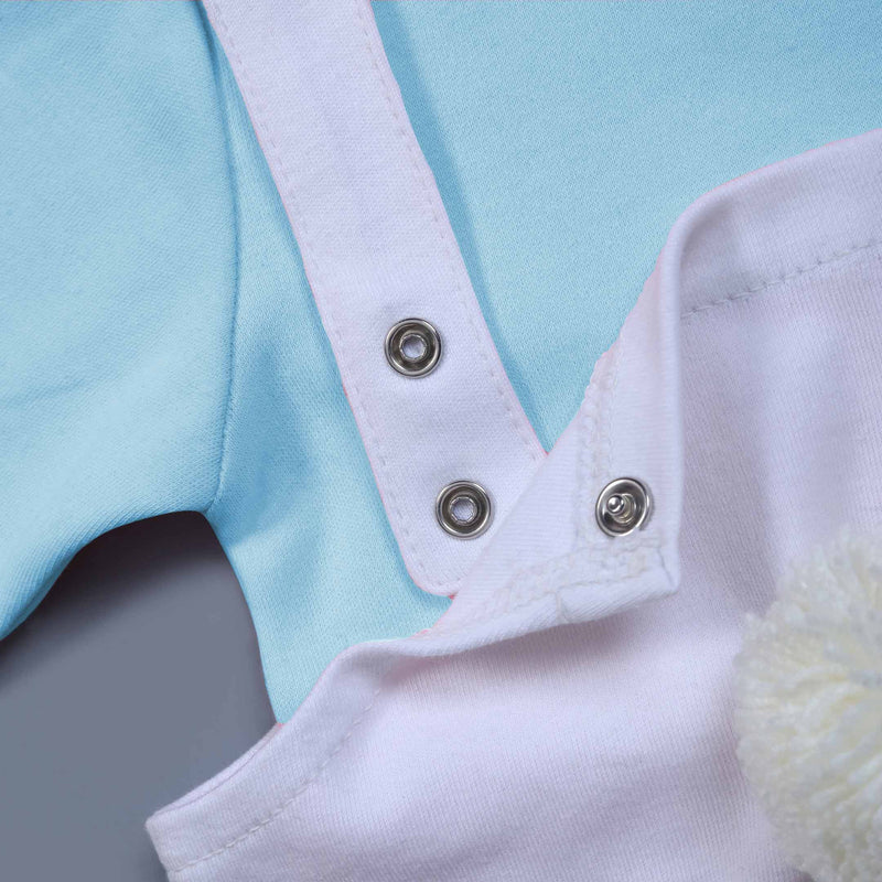 baby white cat face knitted romper