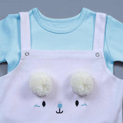 baby white cat face knitted romper