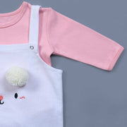 baby white cat face knitted romper