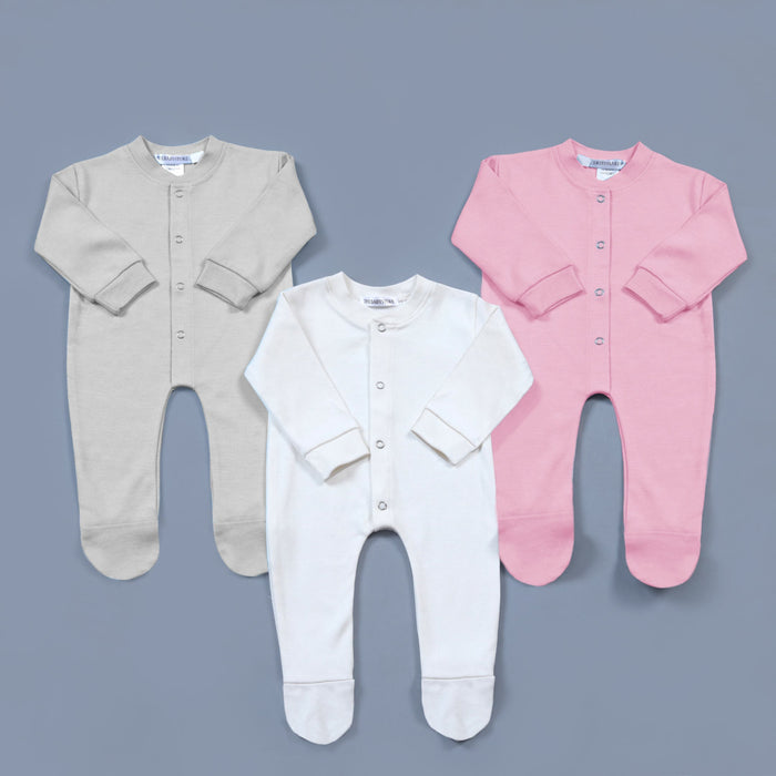 simple style solid color baby romper pack of 3