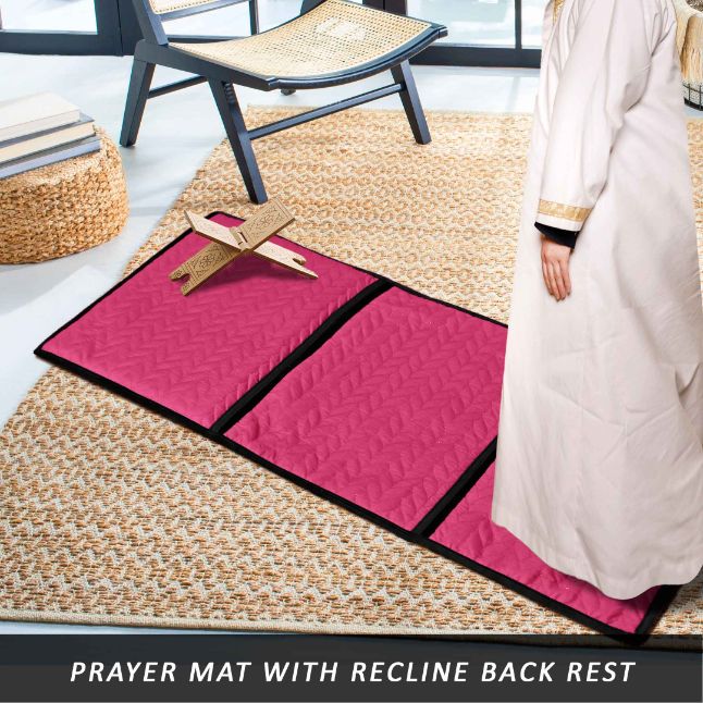 Ultrasonic Quilted Foldable Rest Back Take Prayer Mat/Jaye Namaz