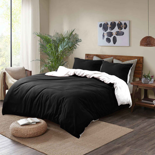 black white reversible duvet cover set