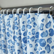 blue leopard waterproof shower curtain