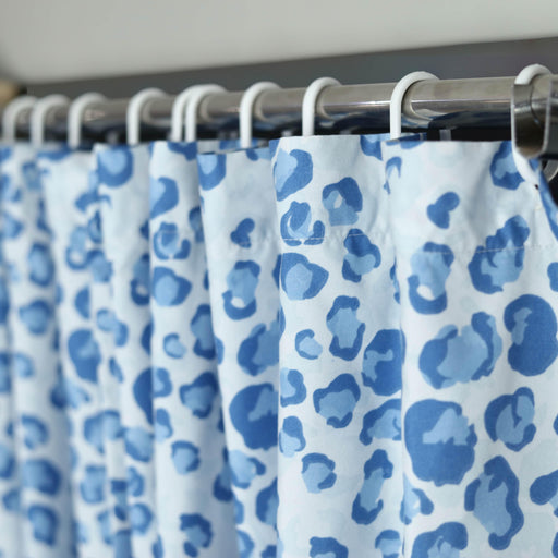 blue leopard waterproof shower curtain