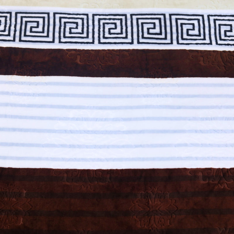 geo print embossed fleece blanket