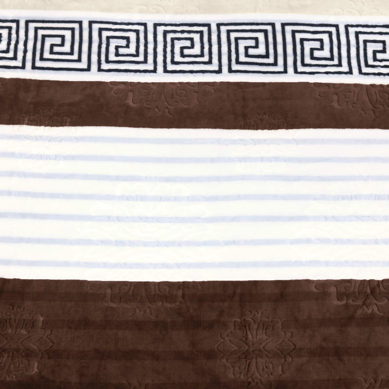 geo print embossed fleece blanket