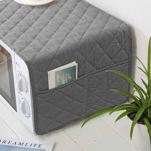 waterproof quilted microwave oven cover grey