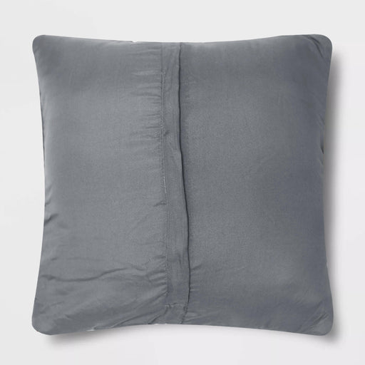 velvet quilted embroidered cushion cover grey