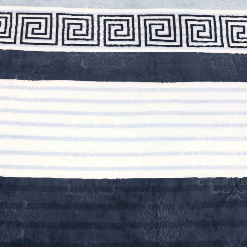 geo print embossed fleece blanket