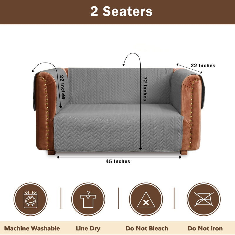ultrasonic quilted sofa cover set grey