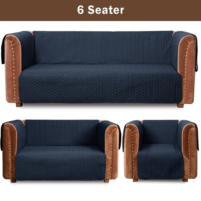 ultrasonic quilted sofa cover set navy