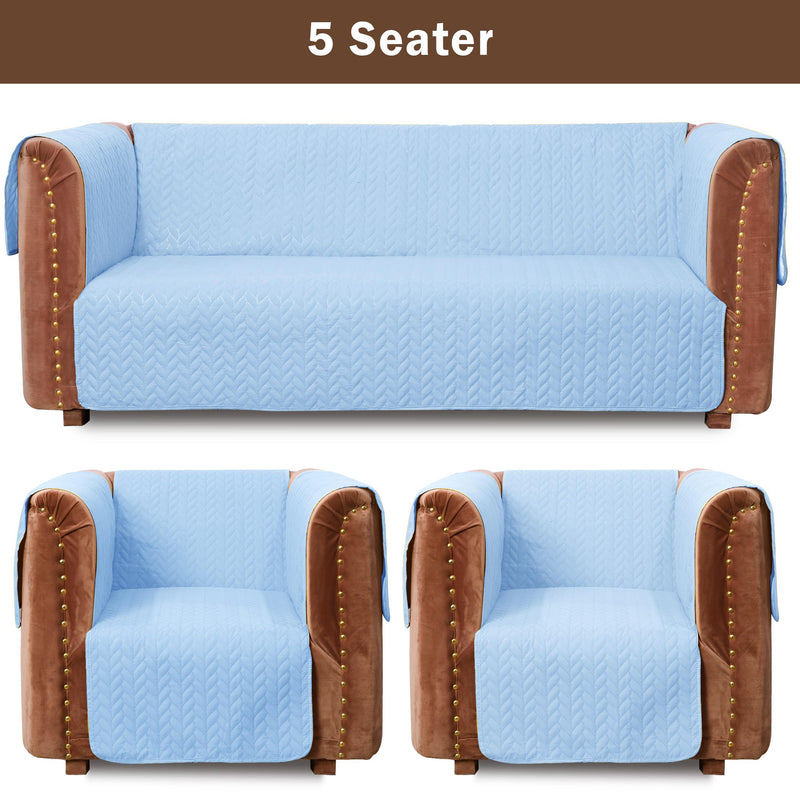 ultrasonic quilted sofa cover set sky