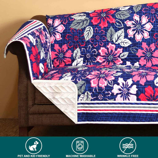 bright flowers flowers quilted sofa cover set