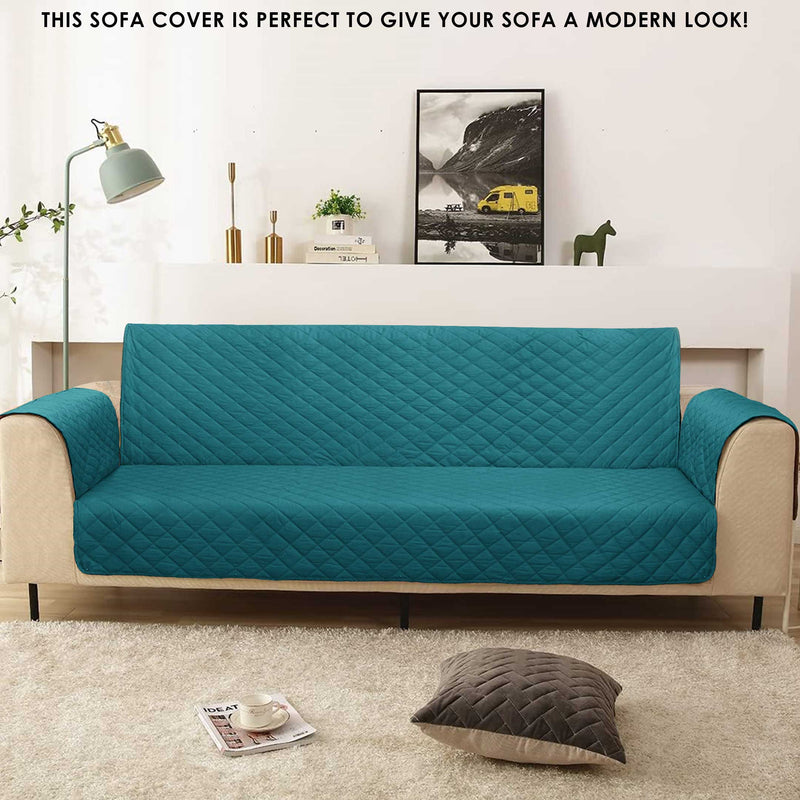 100% Waterproof Quilted Sofa Cover Teal