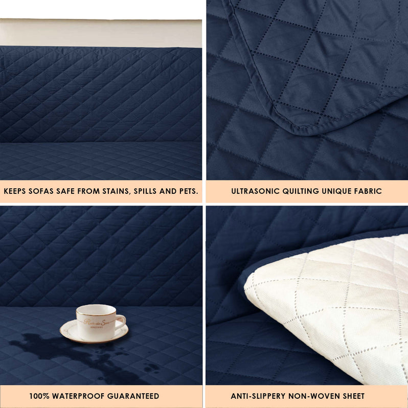 L Shape Waterproof Ultrasonic Quilted Sofa Cover
