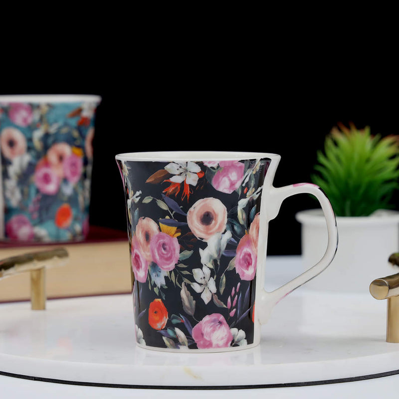 Floral pattern Luxury Bone-China Mug 350 ML