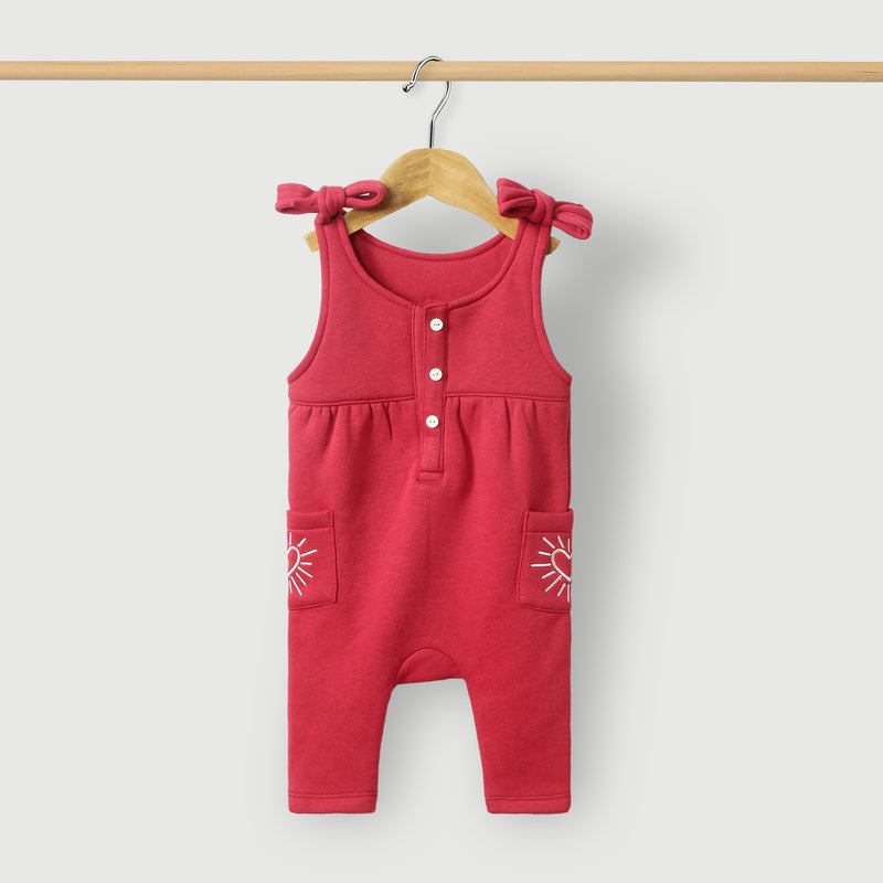 Heart Knitted Fleece Dungaree 2pc Set