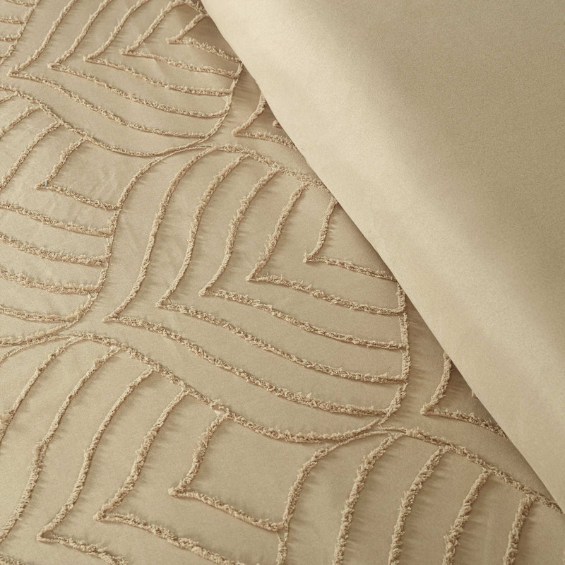 Sand Dunes Boho Tufted Duvet Cover- Soft Microfiber- 6 Piece Set