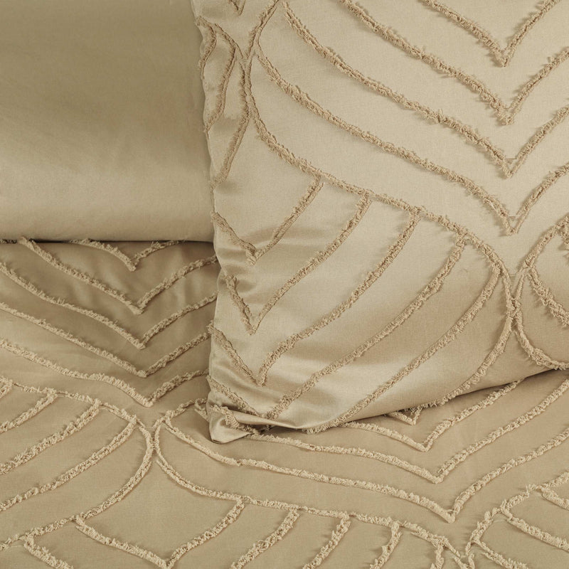 Sand Dunes Boho Tufted Duvet Cover- Soft Microfiber- 6 Piece Set