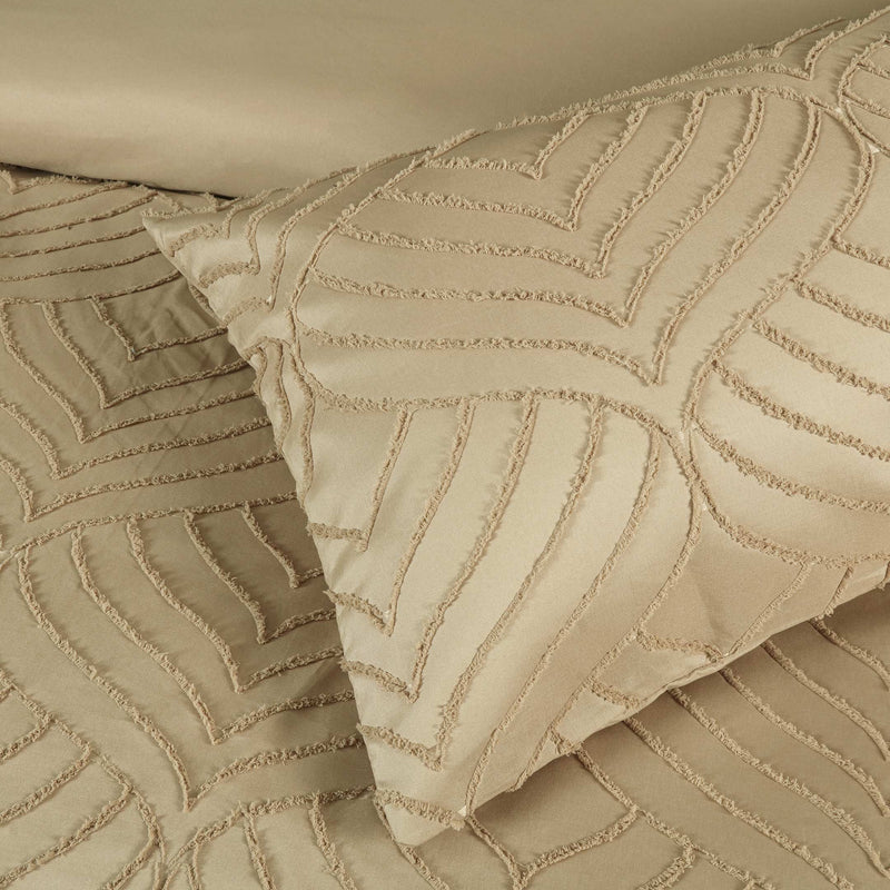 Sand Dunes Boho Tufted Duvet Cover- Soft Microfiber- 6 Piece Set