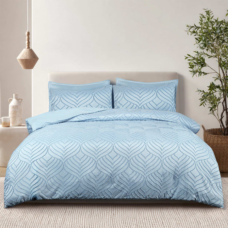 Sky Haven Boho Tufted Duvet Cover- Soft Microfiber- 6 Piece Set