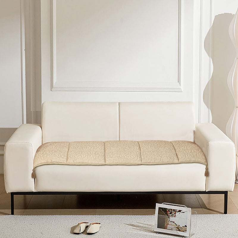 Premium Jacquard Sofa Topper Sand